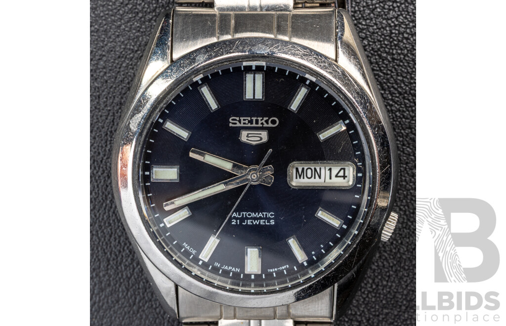 Seiko 5 Automatic 21 Jewels Vintage Watch, 7S26-03B0, 35mm, Dark Navy