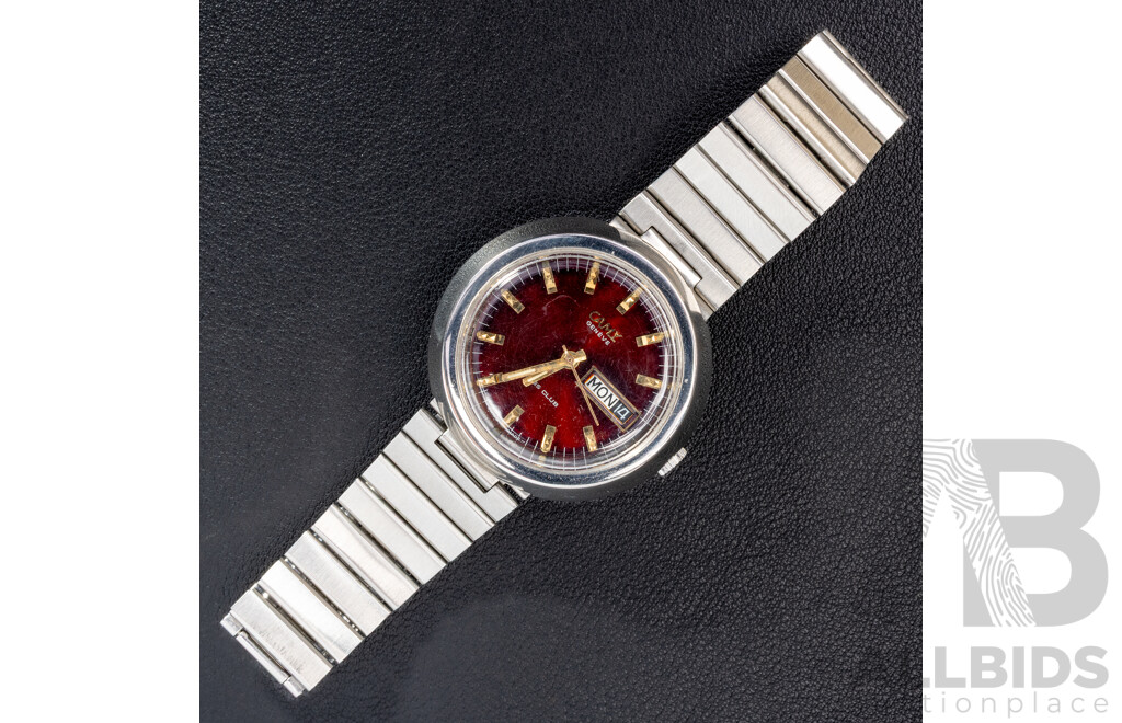 Camy Geneve Kings Club Automatic Vintage Watch, 7625, 40mm, Swiss Made, Cherry Red