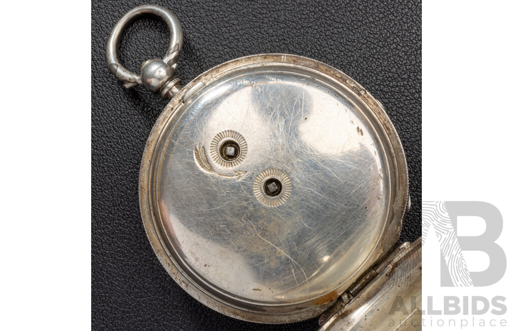 Kay's 'Perfection' Lever Antique Open Face Sterling Silver Key-Wind Pocket Watch, Working, 54mm, Birmingham 1897, 132.0 Grams