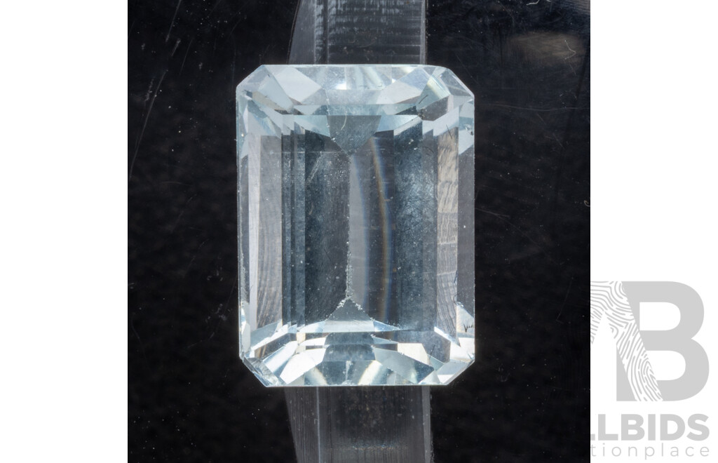 Aquamarine, Palest Blue Natural Unset Emerald Cut Gemstone, 4.15ct