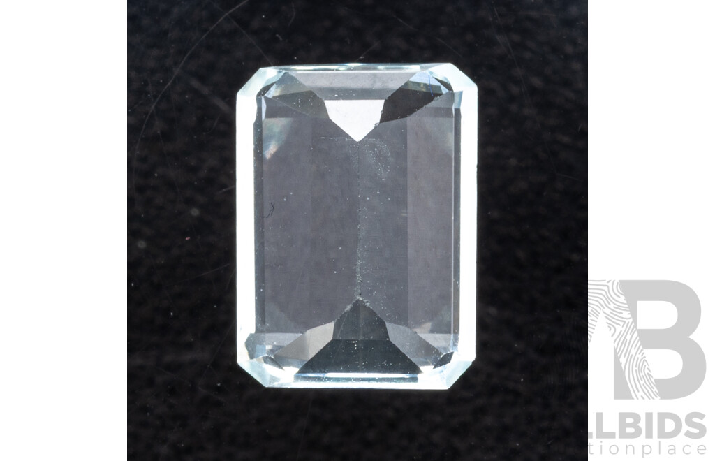 Aquamarine, Palest Blue Natural Unset Emerald Cut Gemstone, 4.15ct