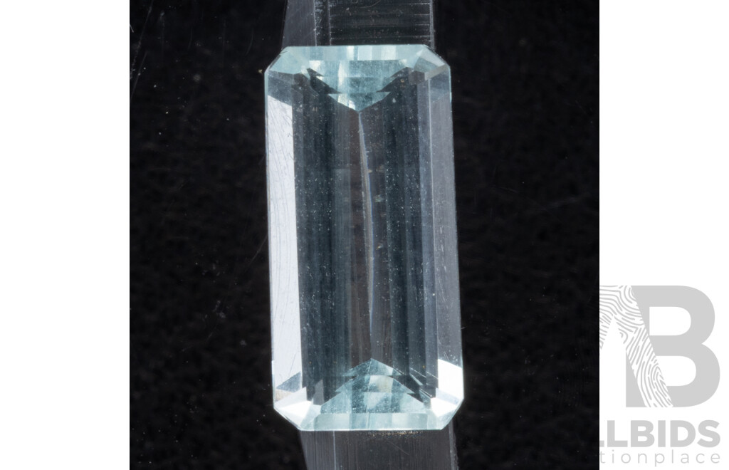 Aquamarine, Natural Unset Elongated Emerald Cut Gemstone, 2.30ct