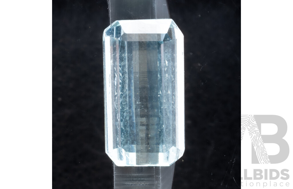 Aquamarine, Pale Blue Unset Natural Elongated Emerald Cut Gemstone, 2.75ct