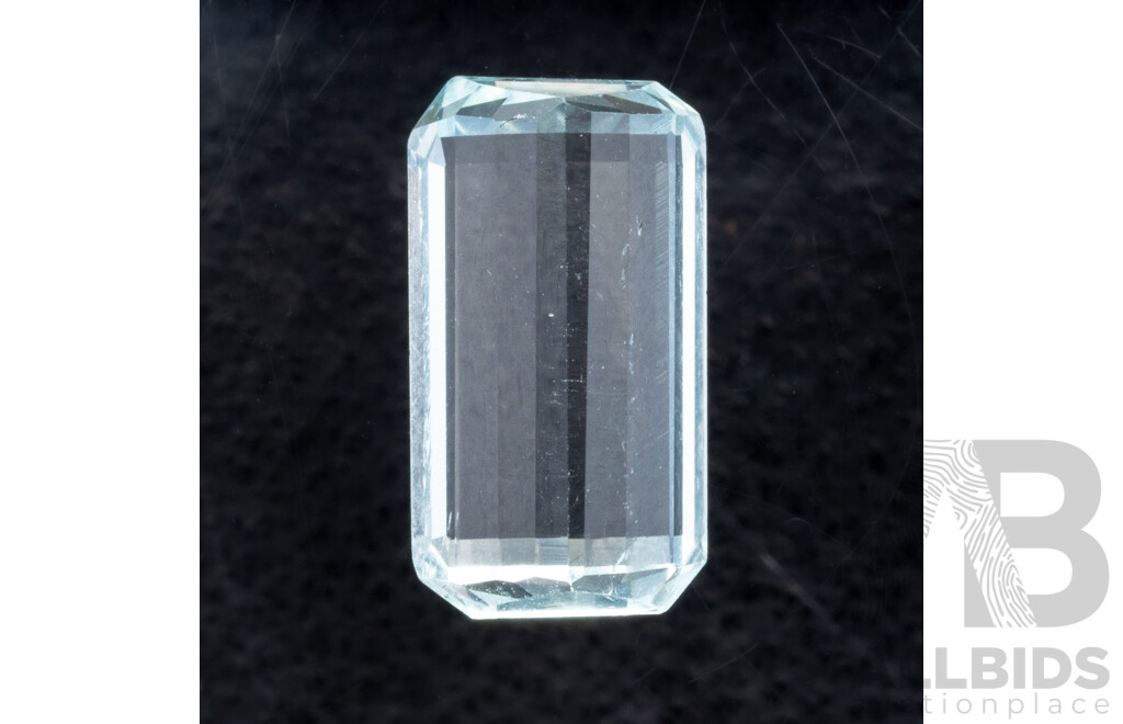 Aquamarine, Pale Blue Unset Natural Elongated Emerald Cut Gemstone, 2.75ct