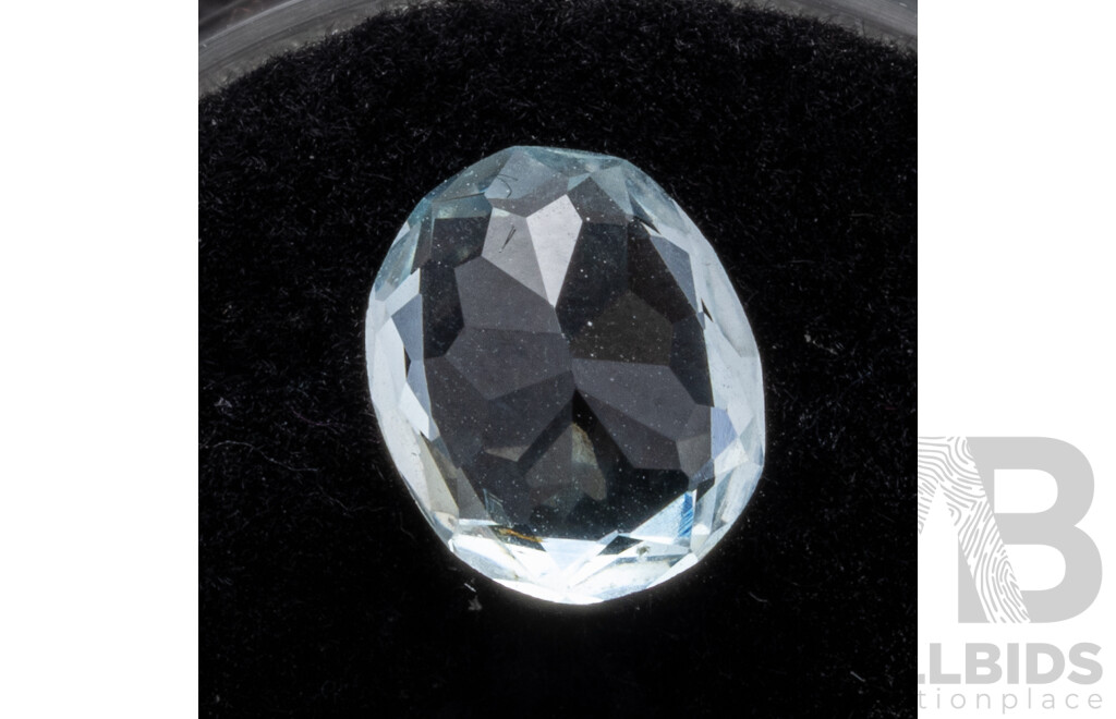 Aquamarine, Pale Blue Natural Oval Cut Gemstone, 1.35ct