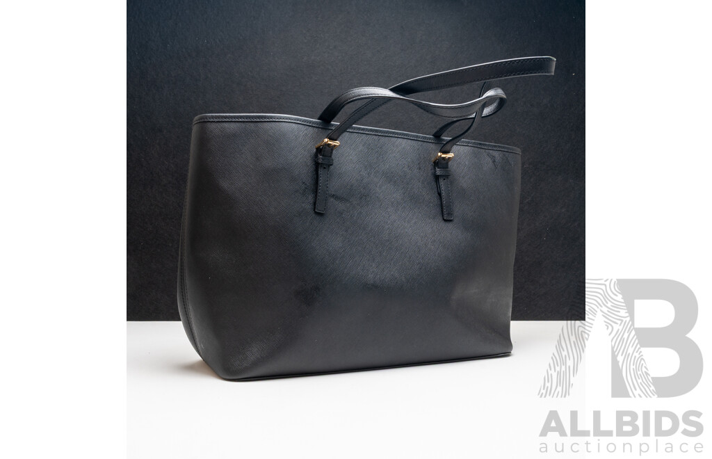 Michael Kors Large Black Shopper Tote Handbag, 37.5cm Wide