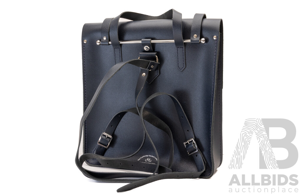 the Cambridge Satchel Company Navy Leather Backpack/tote, Handmade in Great Britain