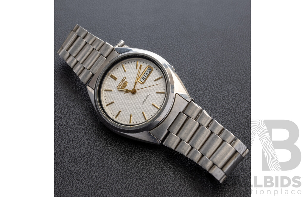 Seiko 5 Automatic Vintage Watch, S726-3040, 35mm, white dial