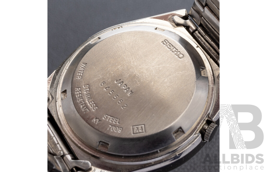 Seiko 5 Automatic Vintage Watch, KY 7009 845562, 37mm, black patterned dial