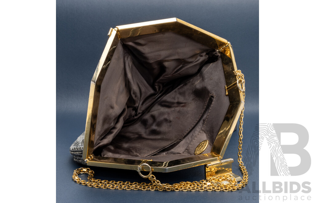 Colombetti Milano Grey Snake Skin Evening Bag, Made in Milano