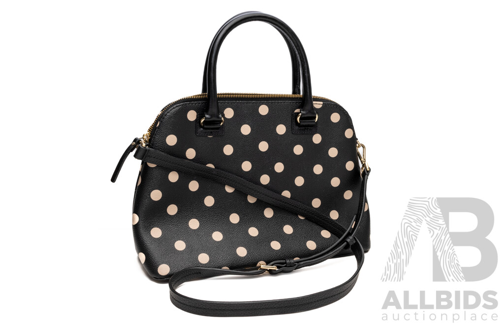 Kate Spade New York Large Black/beige Crossbody Bowler Bag