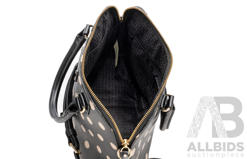 Kate Spade New York Large Black/beige Crossbody Bowler Bag