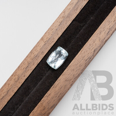 Aquamarine, Unset Palest Blue/clear Cushion Cut Gemstone, 4.75 Ct