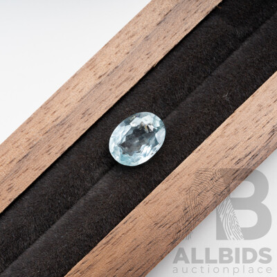 Aquamarine, Unset Light Blue Oval Cut Natural Gemstone, 2.05 Grams
