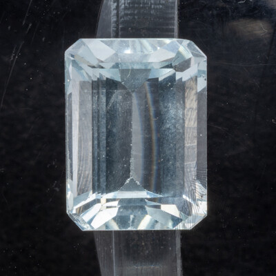 Aquamarine, Palest Blue Natural Unset Emerald Cut Gemstone, 4.15ct