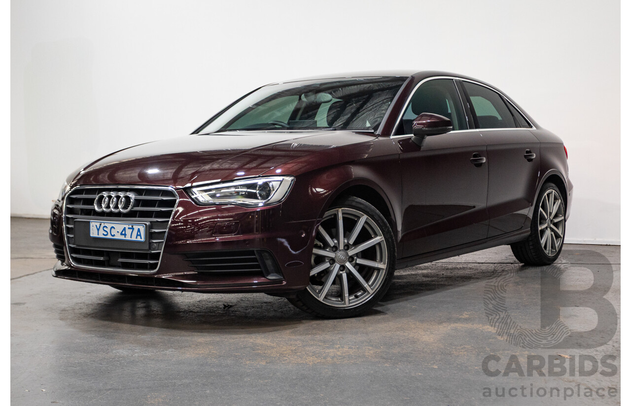 6/2014 Audi A3 1.4 TFSI Attraction COD 8V MY14 4d Sedan Shiraz Red Metallic Turbo 1.4L