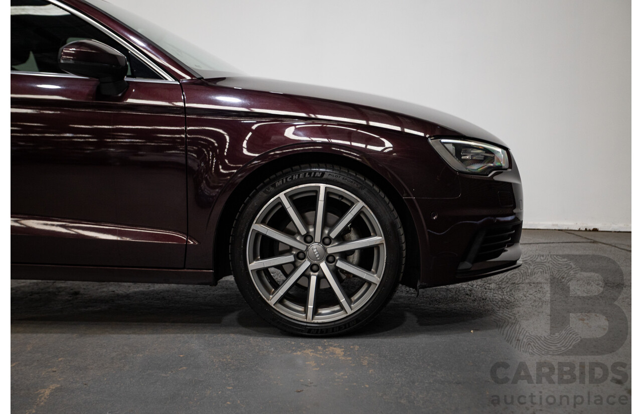 6/2014 Audi A3 1.4 TFSI Attraction COD 8V MY14 4d Sedan Shiraz Red Metallic Turbo 1.4L