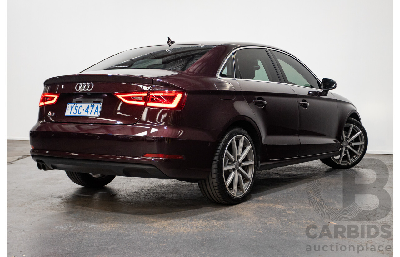 6/2014 Audi A3 1.4 TFSI Attraction COD 8V MY14 4d Sedan Shiraz Red Metallic Turbo 1.4L