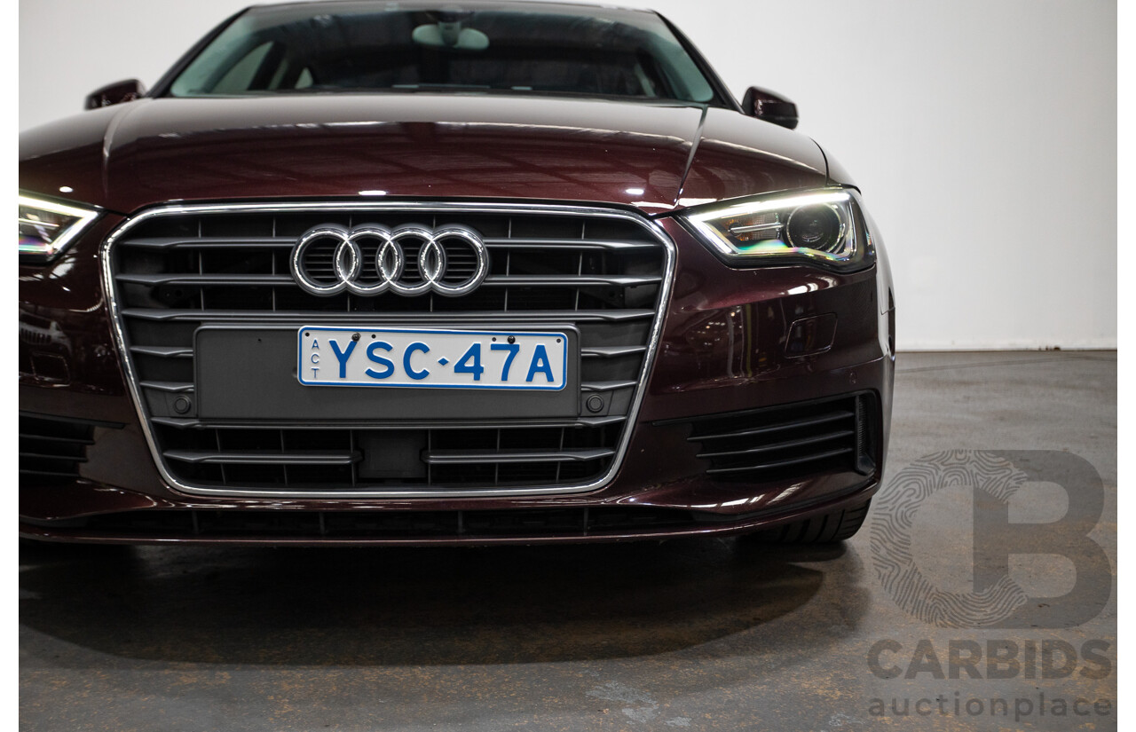 6/2014 Audi A3 1.4 TFSI Attraction COD 8V MY14 4d Sedan Shiraz Red Metallic Turbo 1.4L