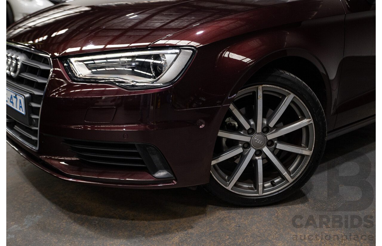 6/2014 Audi A3 1.4 TFSI Attraction COD 8V MY14 4d Sedan Shiraz Red Metallic Turbo 1.4L