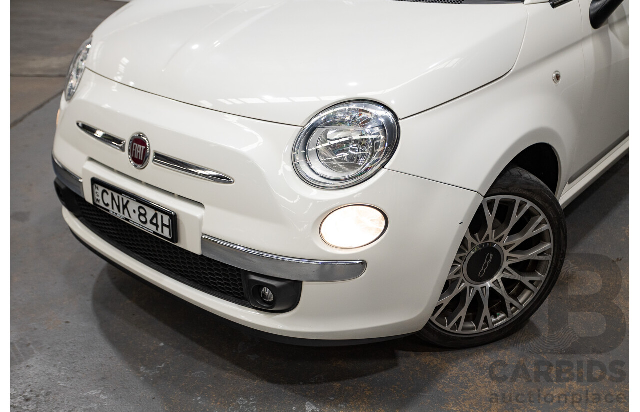 3/2013 Fiat 500 TWIN AIR Lounge  2d Convertible White 0.9L
