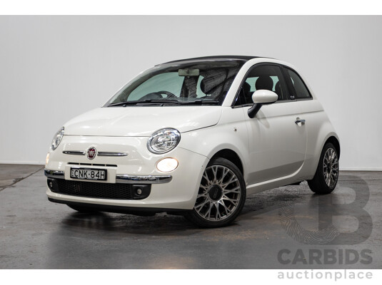 3/2013 Fiat 500 TWIN AIR Lounge  2d Convertible White 0.9L