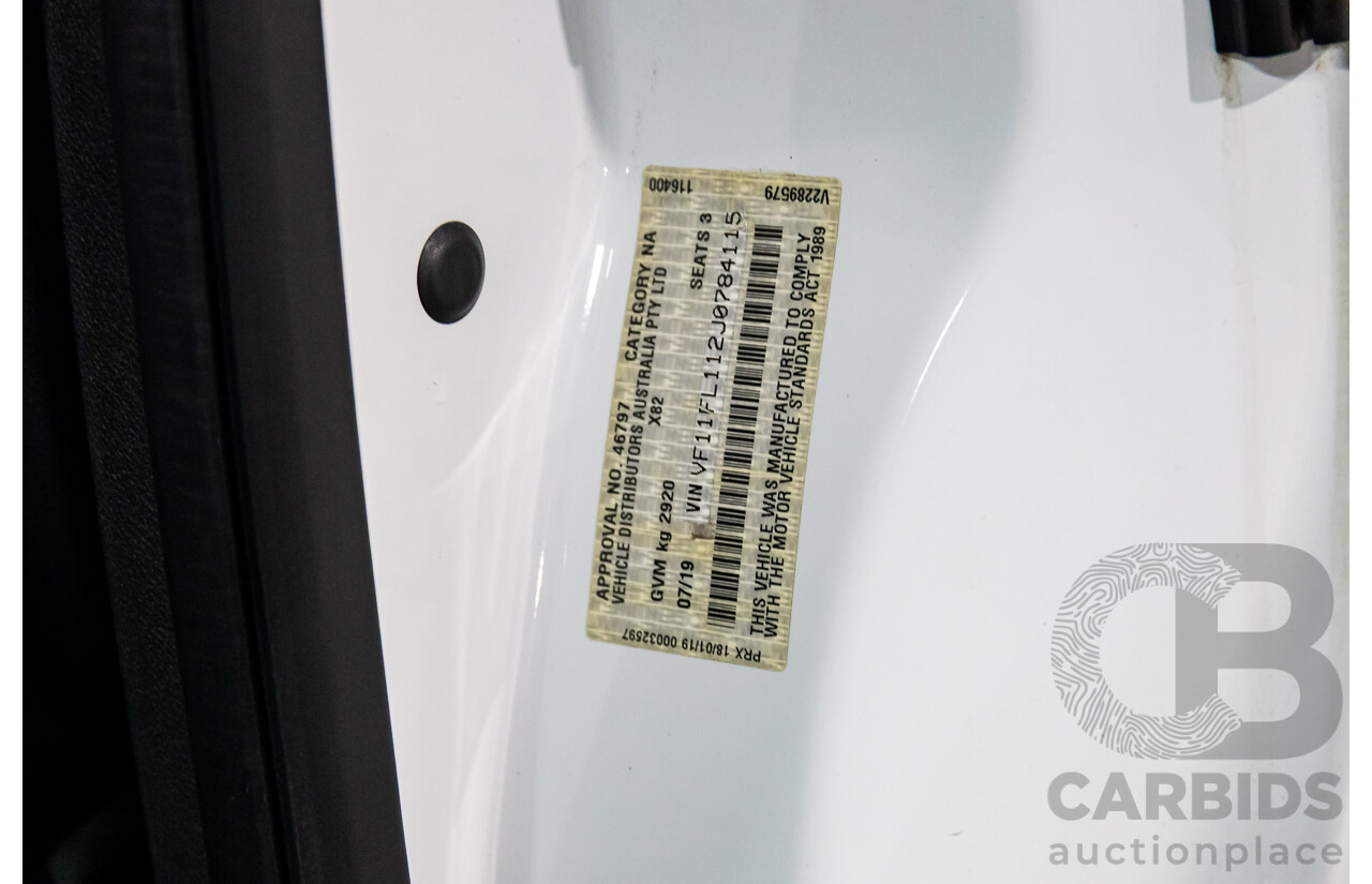 07/2019 Renault Trafic LWB (85kW FWD) X82 4D Van Glacier White Turbo Diesel 1.6L