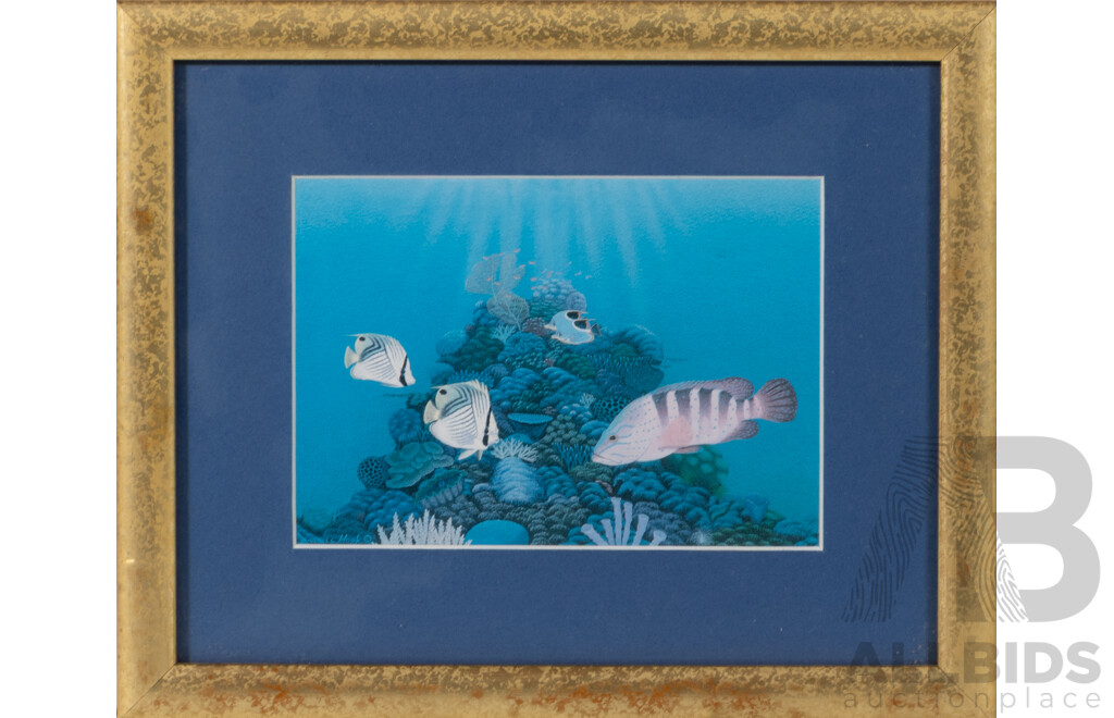 Darrell Hook & JoAnne Hook (20th Century, Australian), Pair of Framed Tropical Fish Prints, 32 x 27 cm (largest frame) (2)