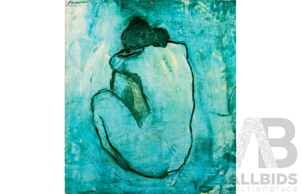 Pablo Picasso, (Spanish-French, 1881-1973), Blue Nude, Vintage Print of Original Mounted on Board, 55 x 48.5 cm