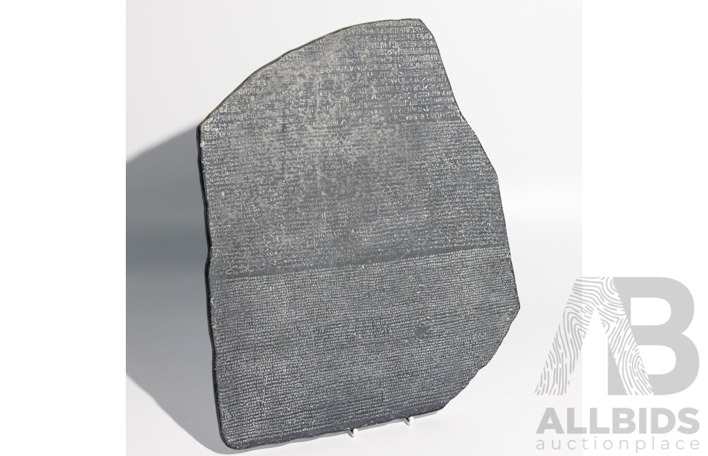 Wonderful Miniature Replica of the Rosetta Stone, Plaster & Paint, 35 x 22-28 cm
