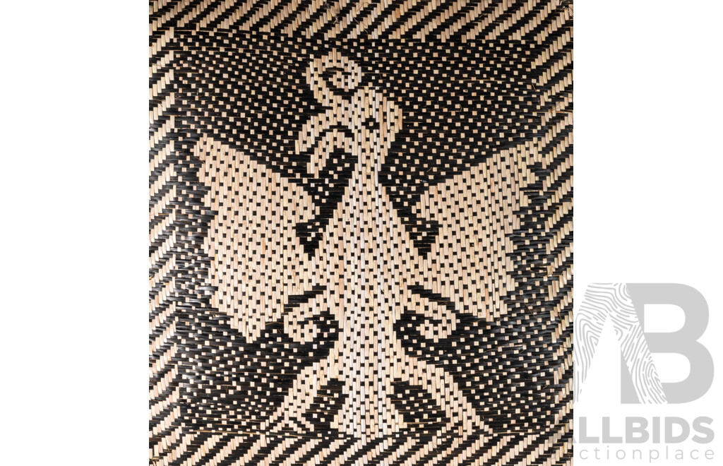 Artists Unknown, (Malaysian School), Woven Pok Baki - Ceremonial Bird - Straw 43 X 40 Cm  & Pua Kumbu Iban Weaving, Cotton Cloth & Natural Pigments, 71 X 37 Cm, Both From Sarawak, (2)