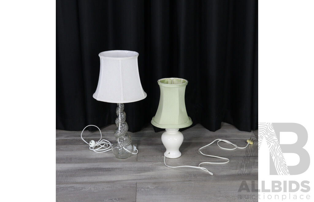 Glass Table Lamp and Ceramic Example