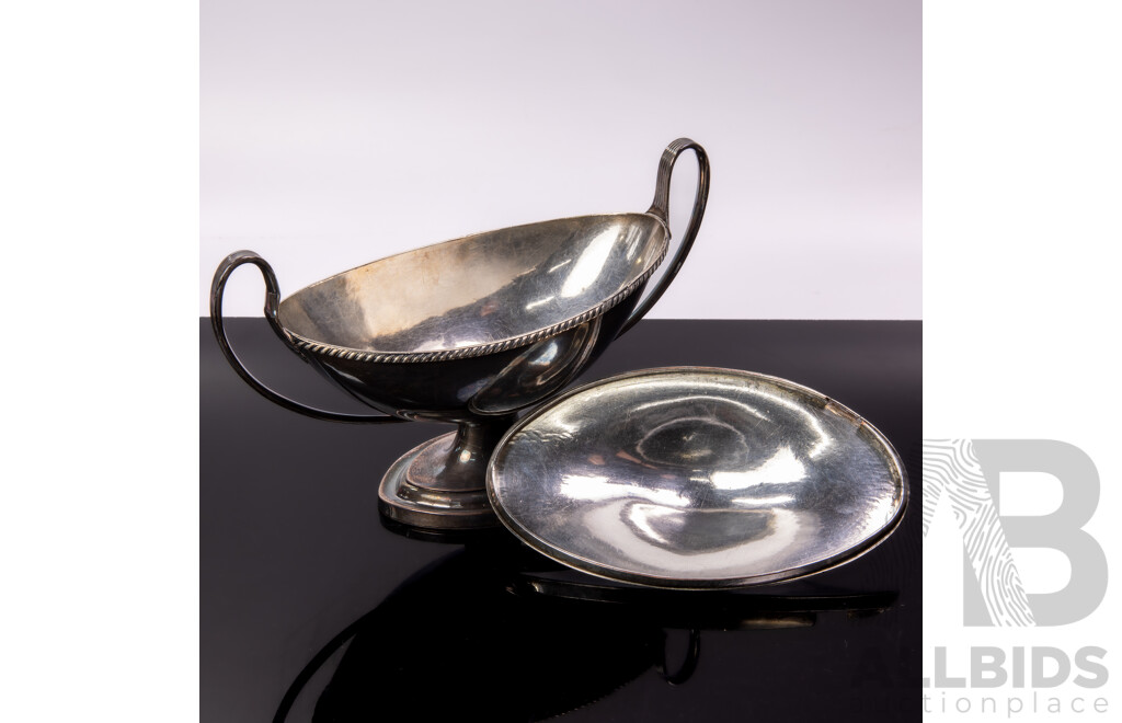 Antique Silver Plate Lidded Sauce Boat, Presented to Vendors Grandmother by Lady Franklin, Spouse of Sir John Franklin, Governor of Tasmania and Leader of the Tragic Franklin Expedition to the Arctic, Circa 1830s