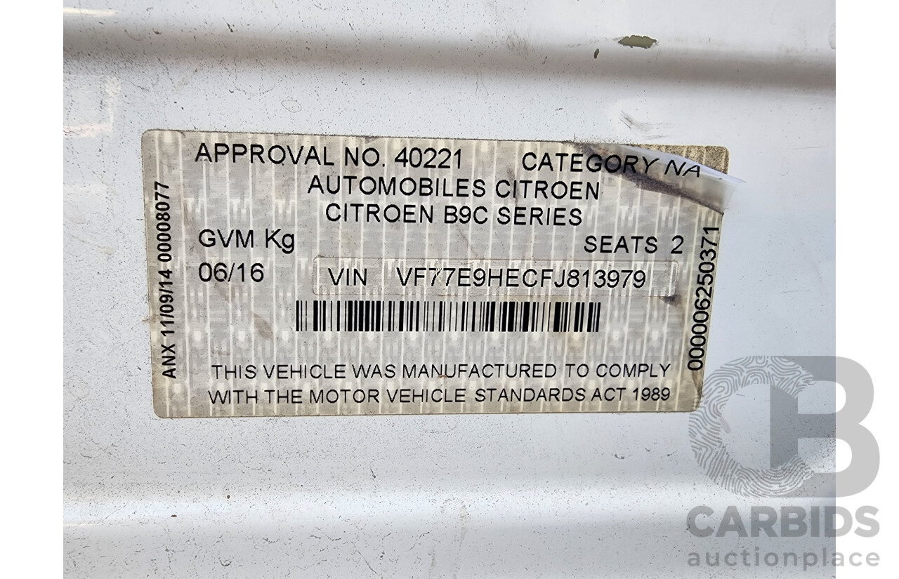 6/2016 Citroen Berlingo 1.6 HDI LONG FWD B9C MY16 Van White 1.6L