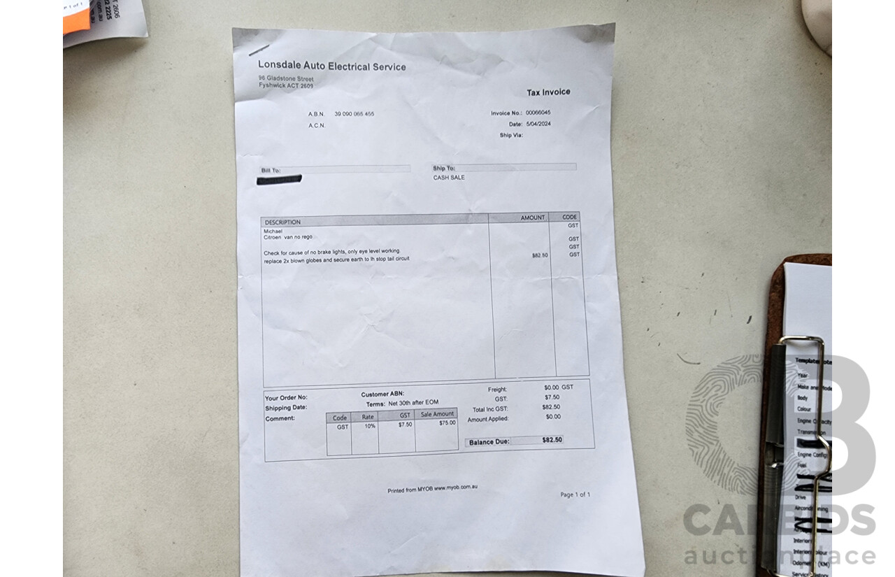 6/2016 Citroen Berlingo 1.6 HDI LONG FWD B9C MY16 Van White 1.6L
