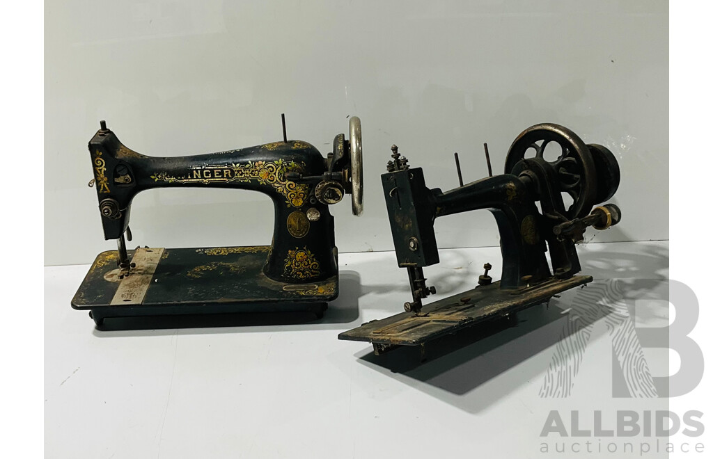 Pair of Vintage Singer Mechanical Sewing Machines