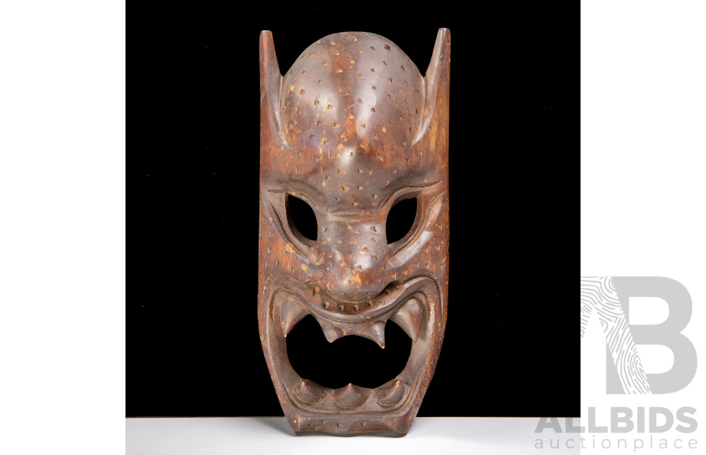 Hand Carved Tribal Devil Mask Handmade in Philippines