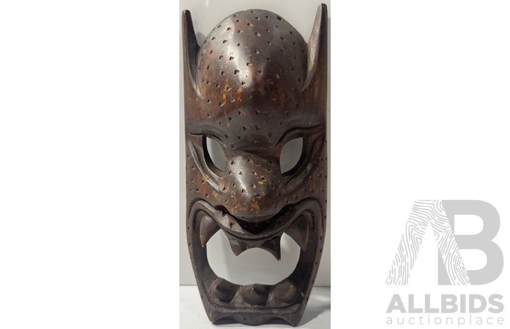 Hand Carved Tribal Devil Mask Handmade in Philippines