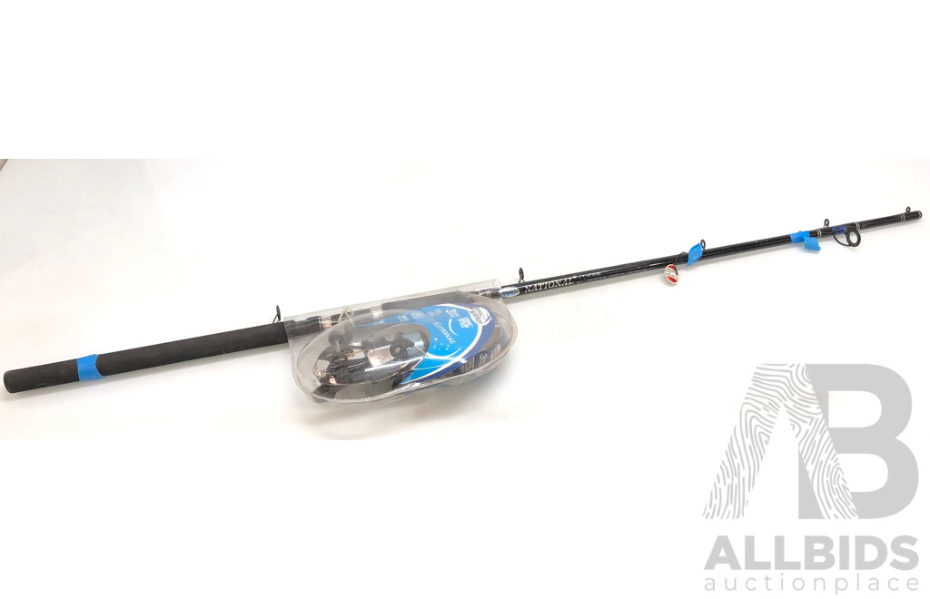 Jarvis Walker National 10 Foot Surf Fishing Rod with Jarvis Walker 750 Spin Reel