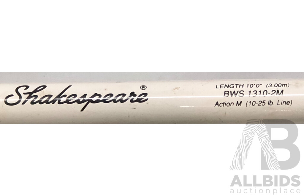 White Pacific and Shakespeare Fibreglass Beach Fishing Rods - Lot of Two