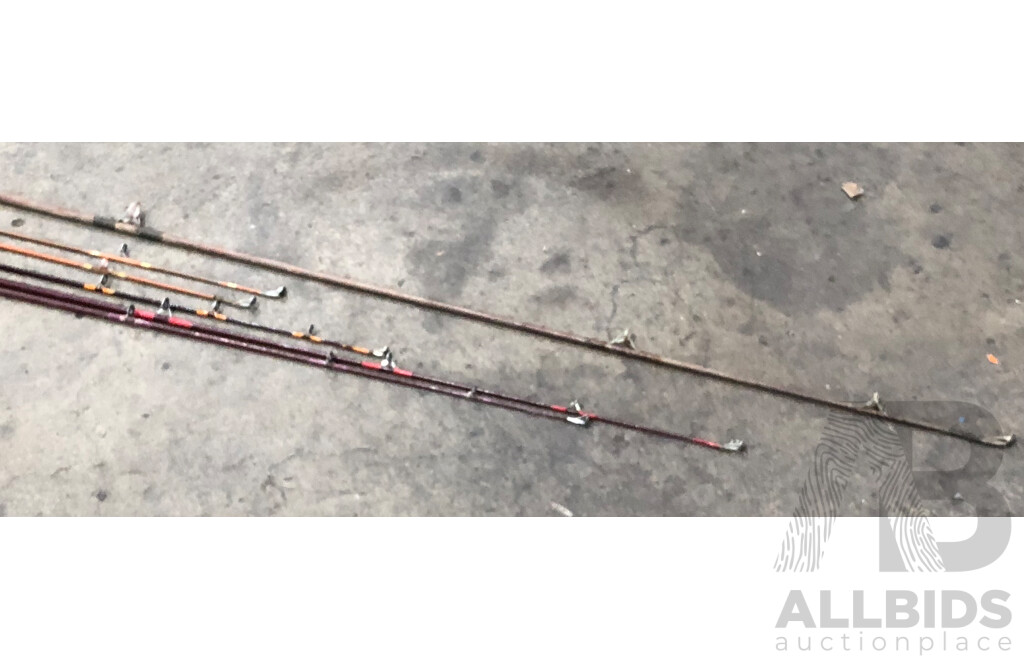 Fibreglass Beach Fishing Rods - Lot of Seven