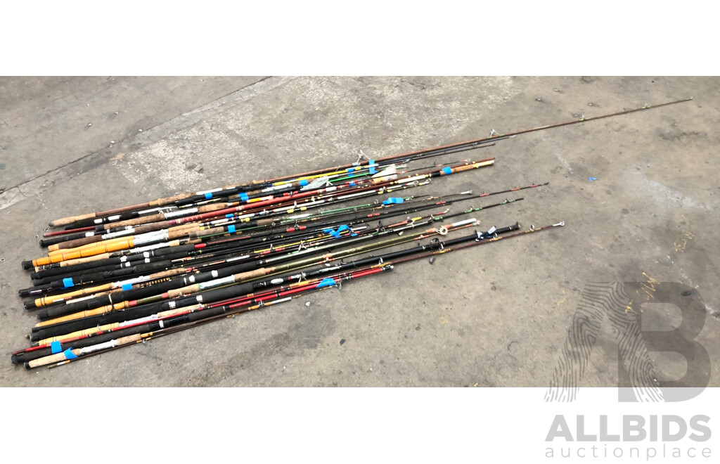 Selction of Various Fishing Rods - Lot of 24