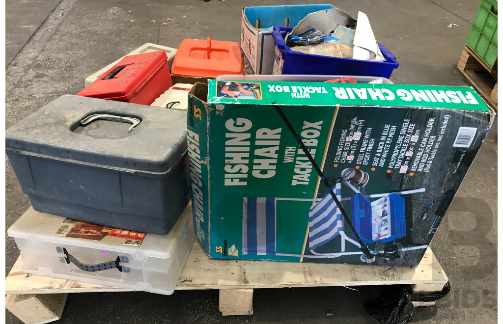 Pallet Lot of Assorted Fishing Equipment