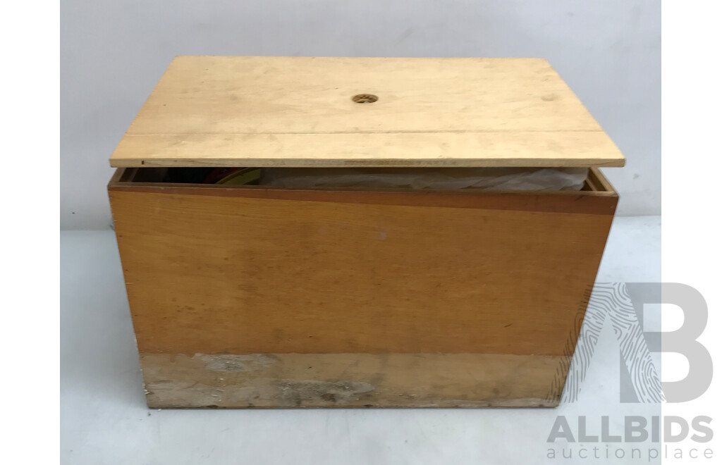 Assorted Fishing Lines and Equipment in Wooden Chest