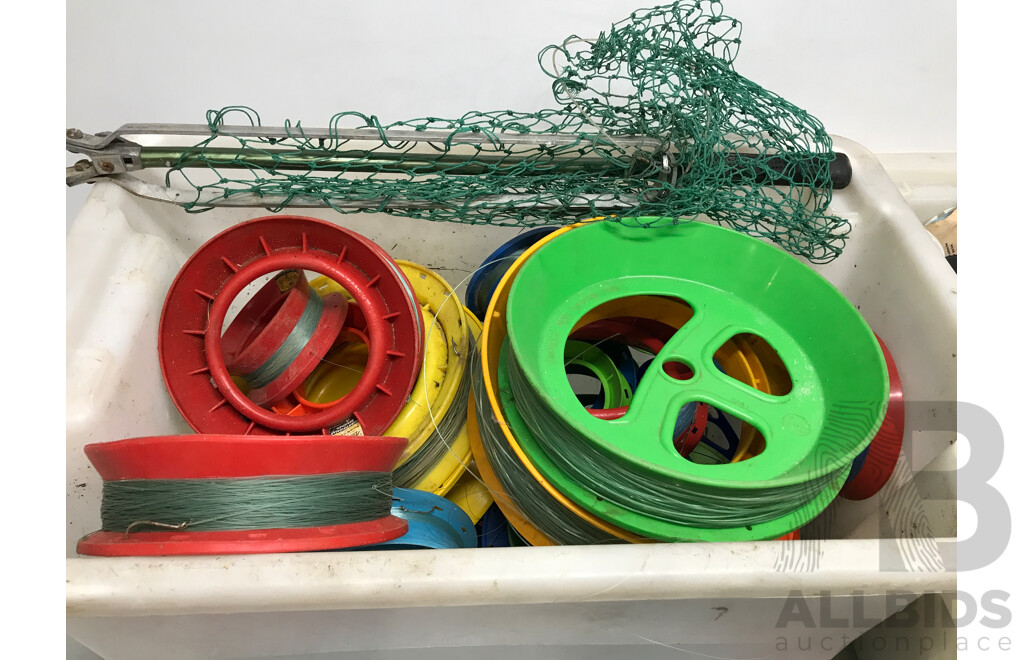 Bulk Lot of Fishing Lines and Other Fishing Equipment