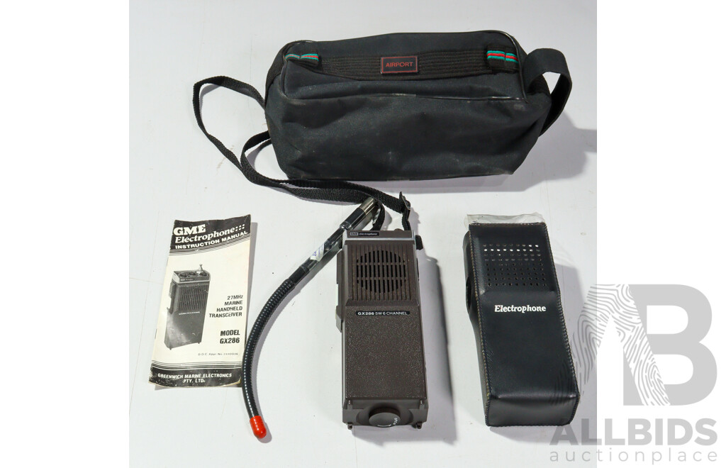 Retro GME Electrophone Model GX286 Hand Held Marine Reciever with Instructions