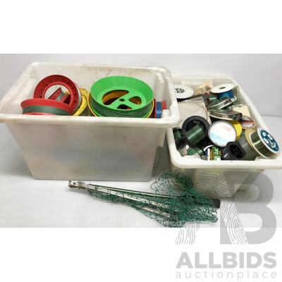 Bulk Lot of Fishing Lines and Other Fishing Equipment