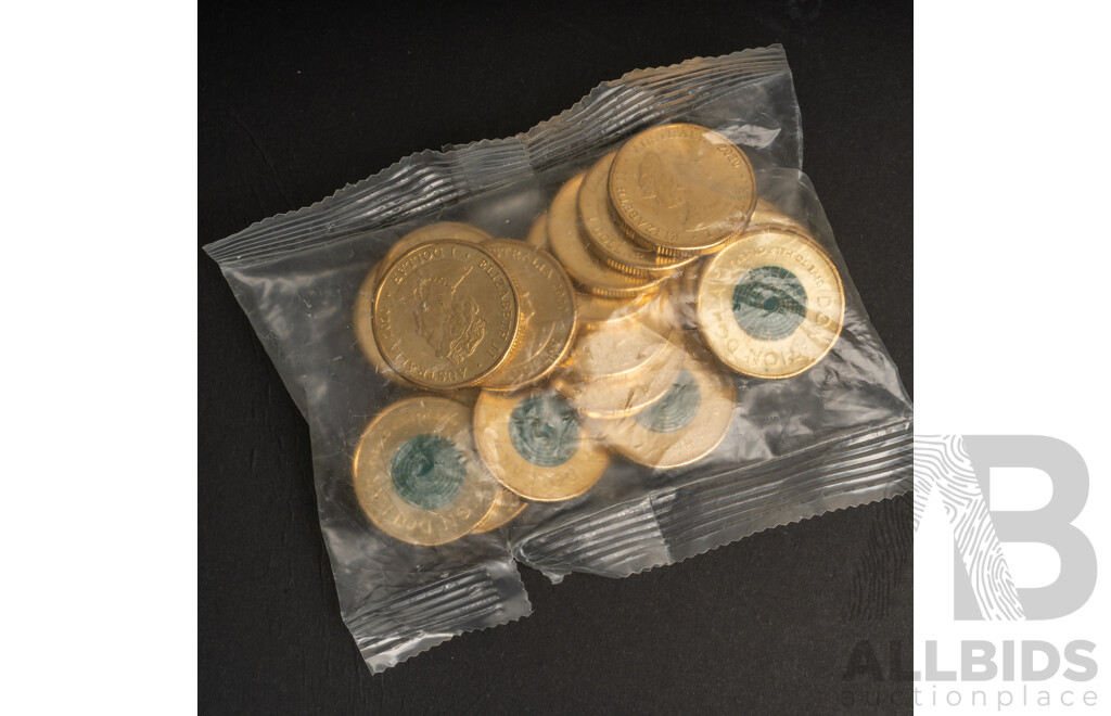 Twenty Australian 2020 UNC One Dollar Coins, Donation Dollar