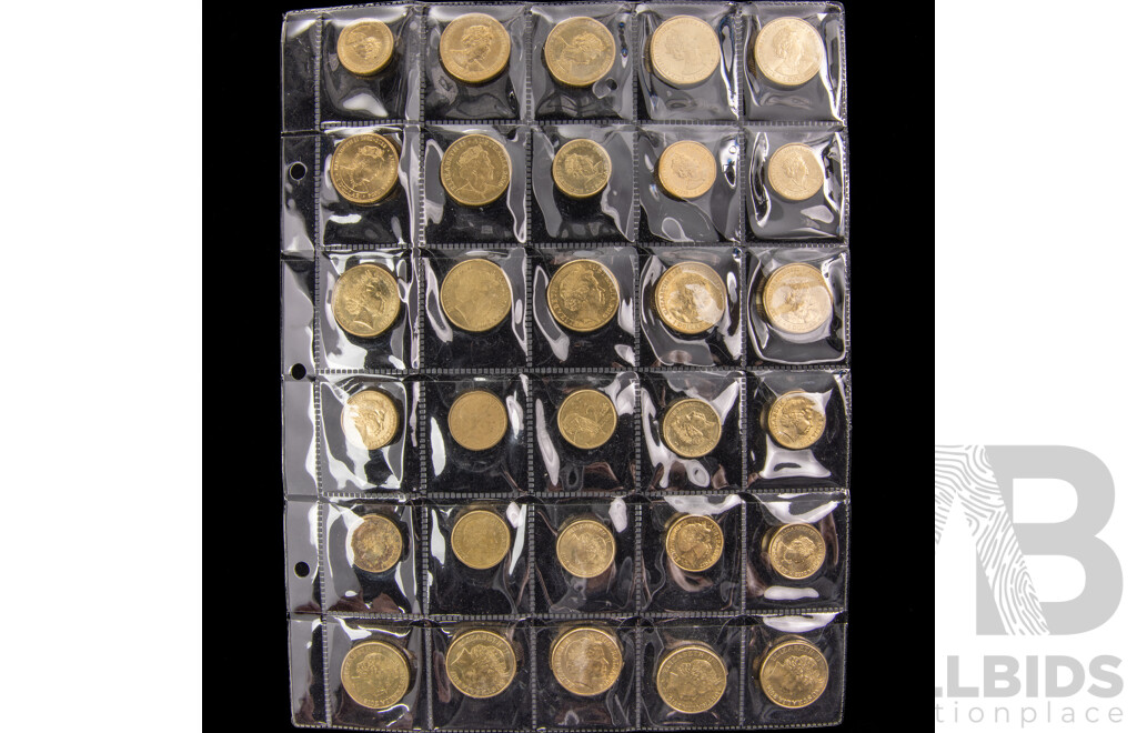Assortment of Australian Commemorative One and Two Dollar Coins Including 2018 Armistice, 2022 75th Anniversary Peace Keeping, 2016 Fifty Years Decimal Currency, 2020 Qantas 100 Years and More