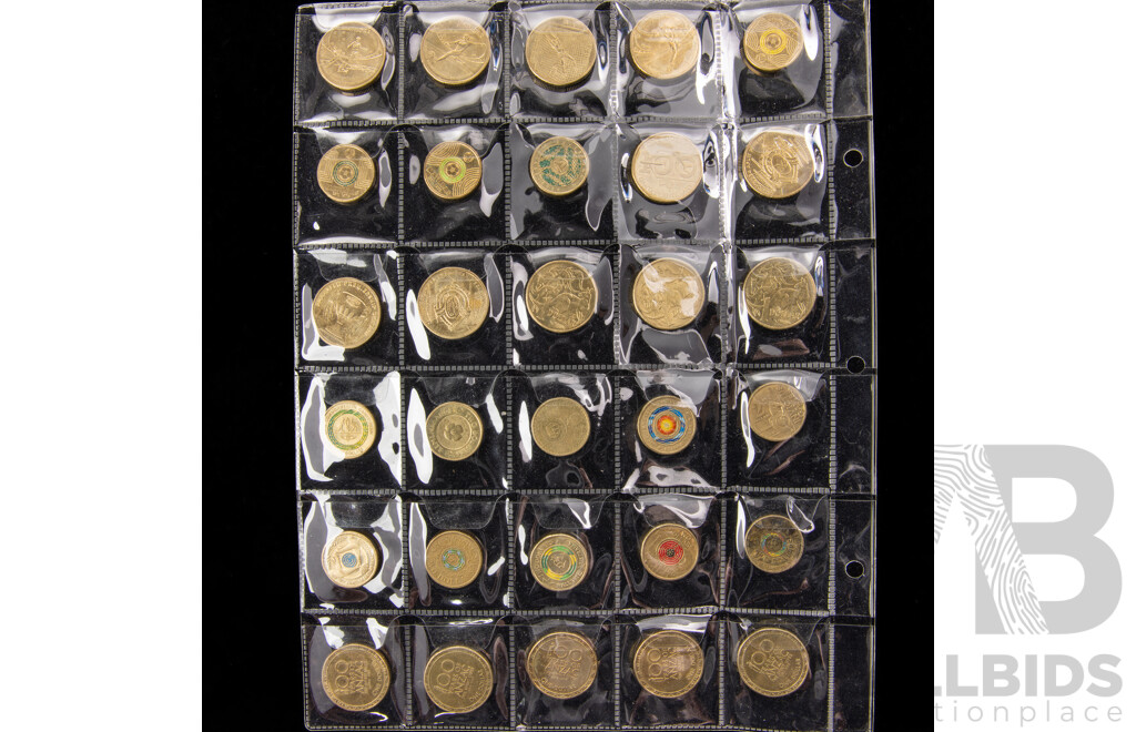 Assortment of Australian Commemorative One and Two Dollar Coins Including 2018 Armistice, 2022 75th Anniversary Peace Keeping, 2016 Fifty Years Decimal Currency, 2020 Qantas 100 Years and More